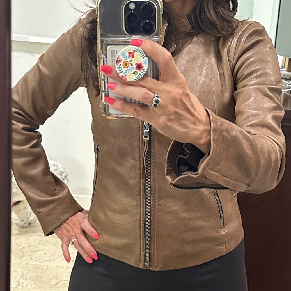 GAP Women's Brown Leather Jacket